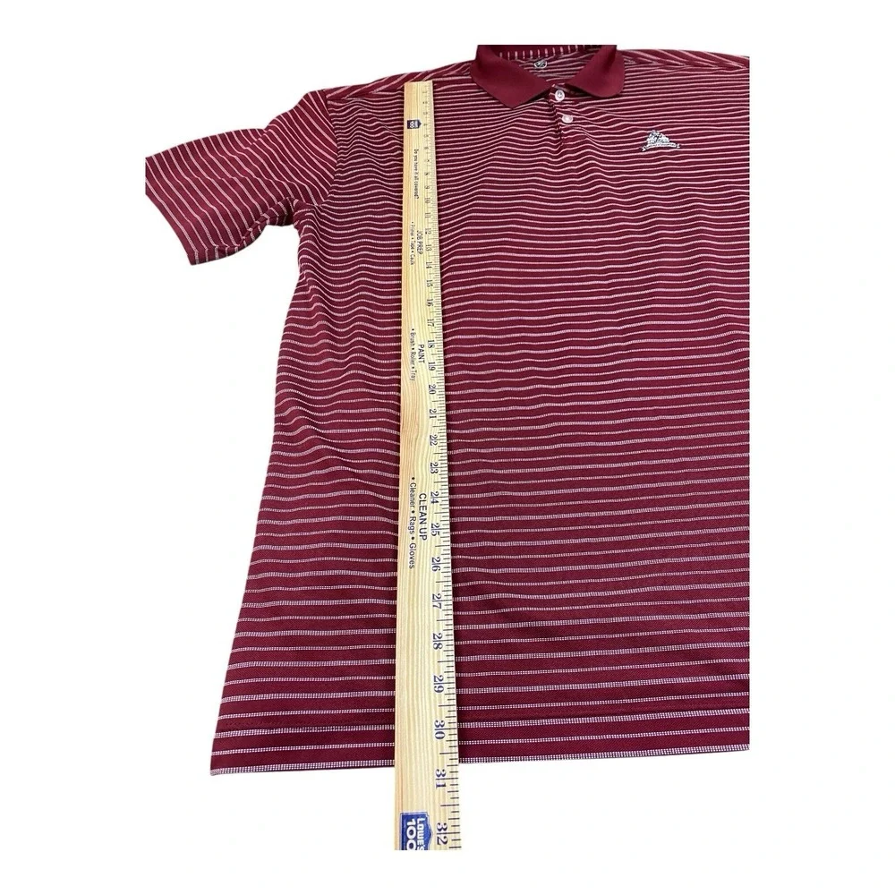 Nike Golf Polo Shirt Men's 2XL Maroon Red/White Stripe US Congressional - Picture 10 of 10